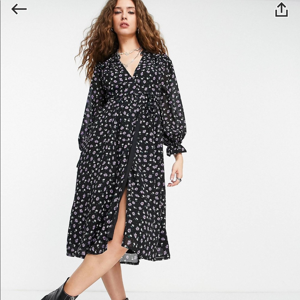Violet romance asos wrap midi dress in ditsy floral print from asos